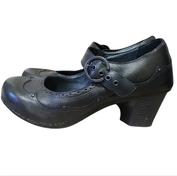 Dansko Nevin Mary Jane Pumps Leather Womens Sz 41/ 10.5-11 Dark  Academia Goth - Picture 3 of 16